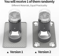 JUNSPOW Cat Water Dispenser and Stainless Steel Bowl – Essentials for Cats - Grey / 4L + Mat - image 2