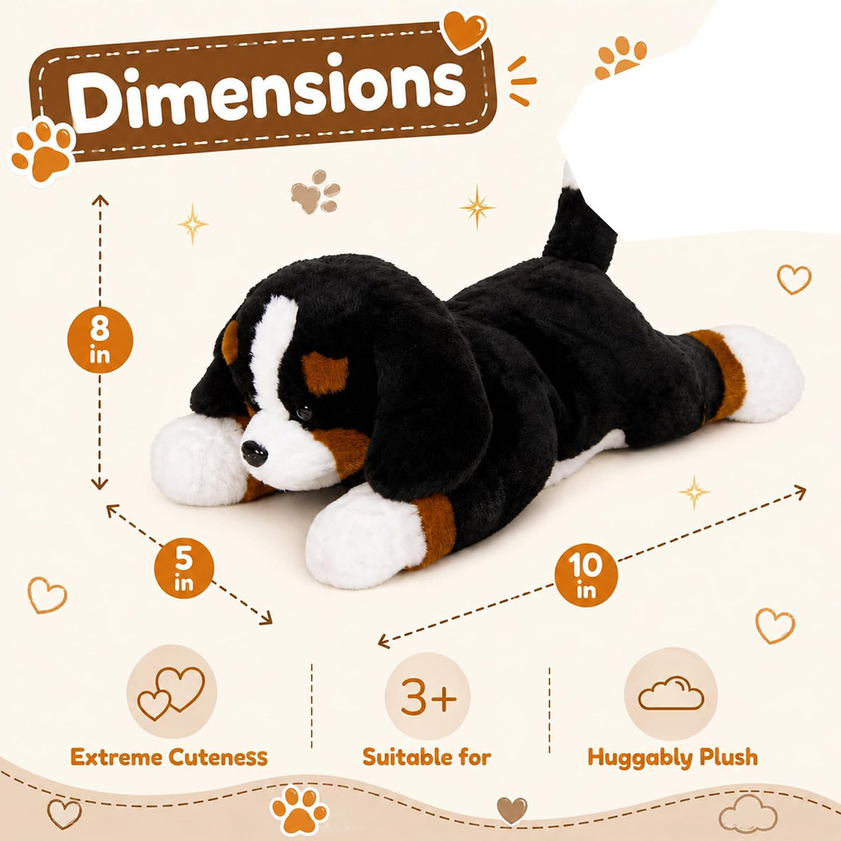 PixieCrush labradoodle stuffed animal pillow with 4 surprise plush puppies inside - view 9