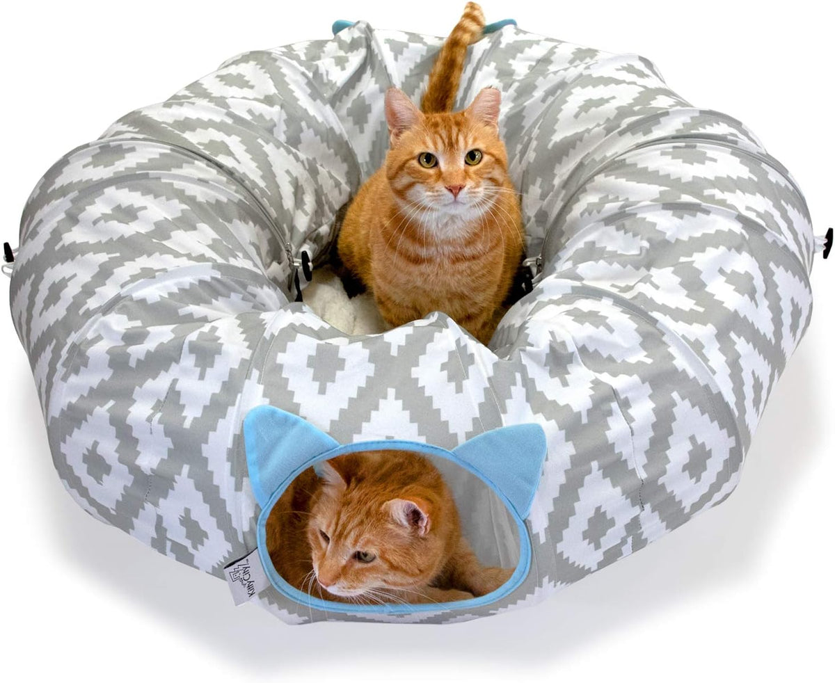 Kitty City Large Cat Tunnel Bed - White