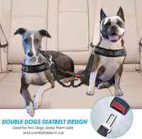SlowTon Double Dog Seat Belt for Car with Elastic Bungee Buffer - A.Black / 2 Medium in 1 - image 2