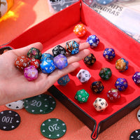 TecUnite 25 Pcs Polyhedral Dice Set, Transparent Mixed Color - Mix Color / 20 Sides - image 4
