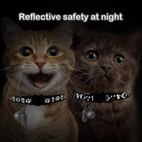 LLHK 2 Pack Breakaway Cat Collars & 2 Pcs Name Tags - Black - image 2