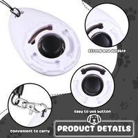 Frienda 18 Pcs Dog Training Clicker with Wrist Strap for Pets - White - image 3