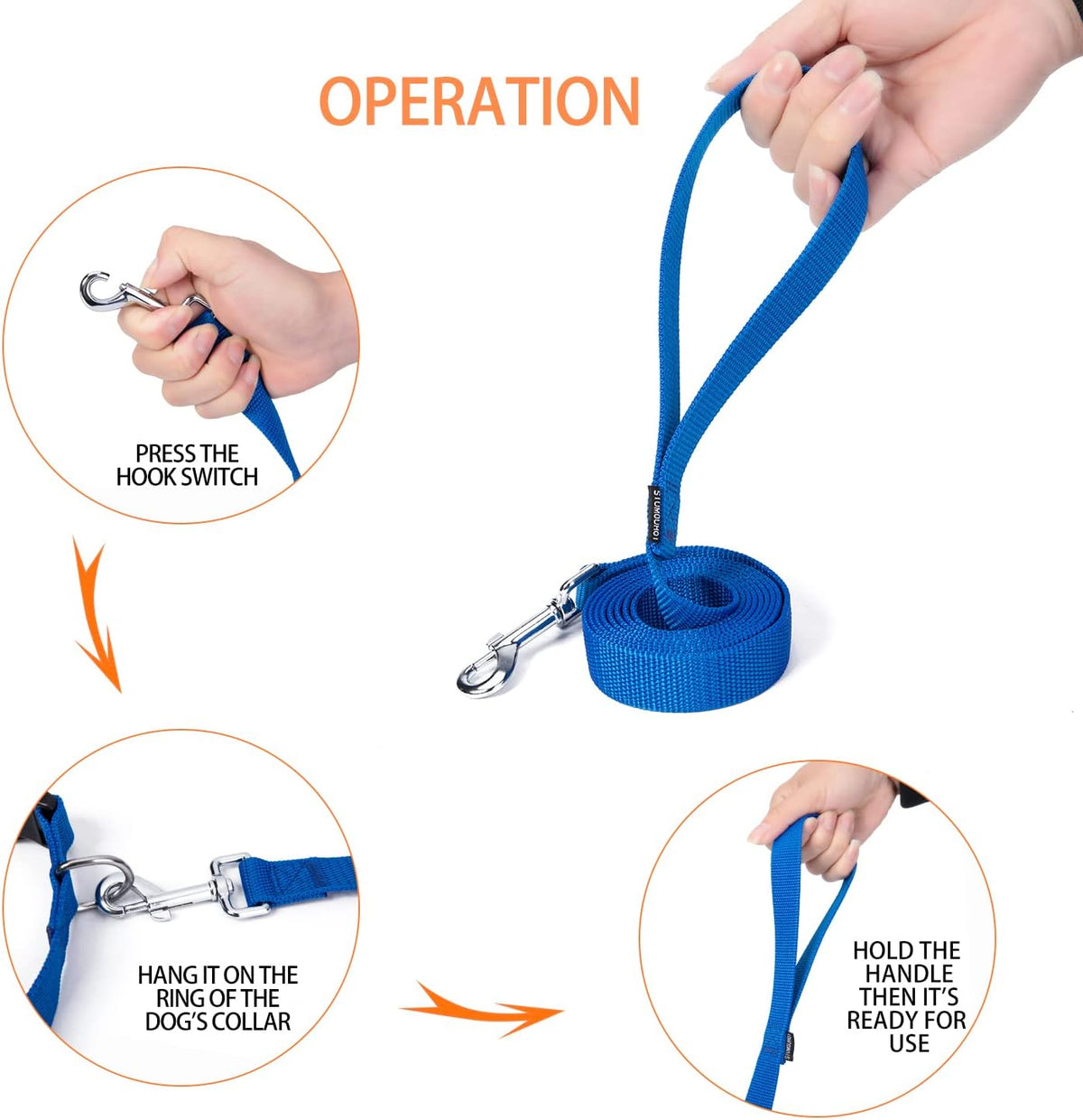 Strong Durable Nylon 10ft Long Dog Training Leash, Traction Rope - Blue / 6 Feet - image 4