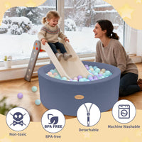 HARBOLLE 35.4" Soft Fleece Ball Pit for Toddlers - Blue - image 4