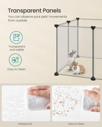 SONGMICS Pet Playpen with Floor, Small Animal Playpen – Essentials for Small Pets - White / 12 Panels - 47.2"L x 23.6"W x 15.7"H - image 4