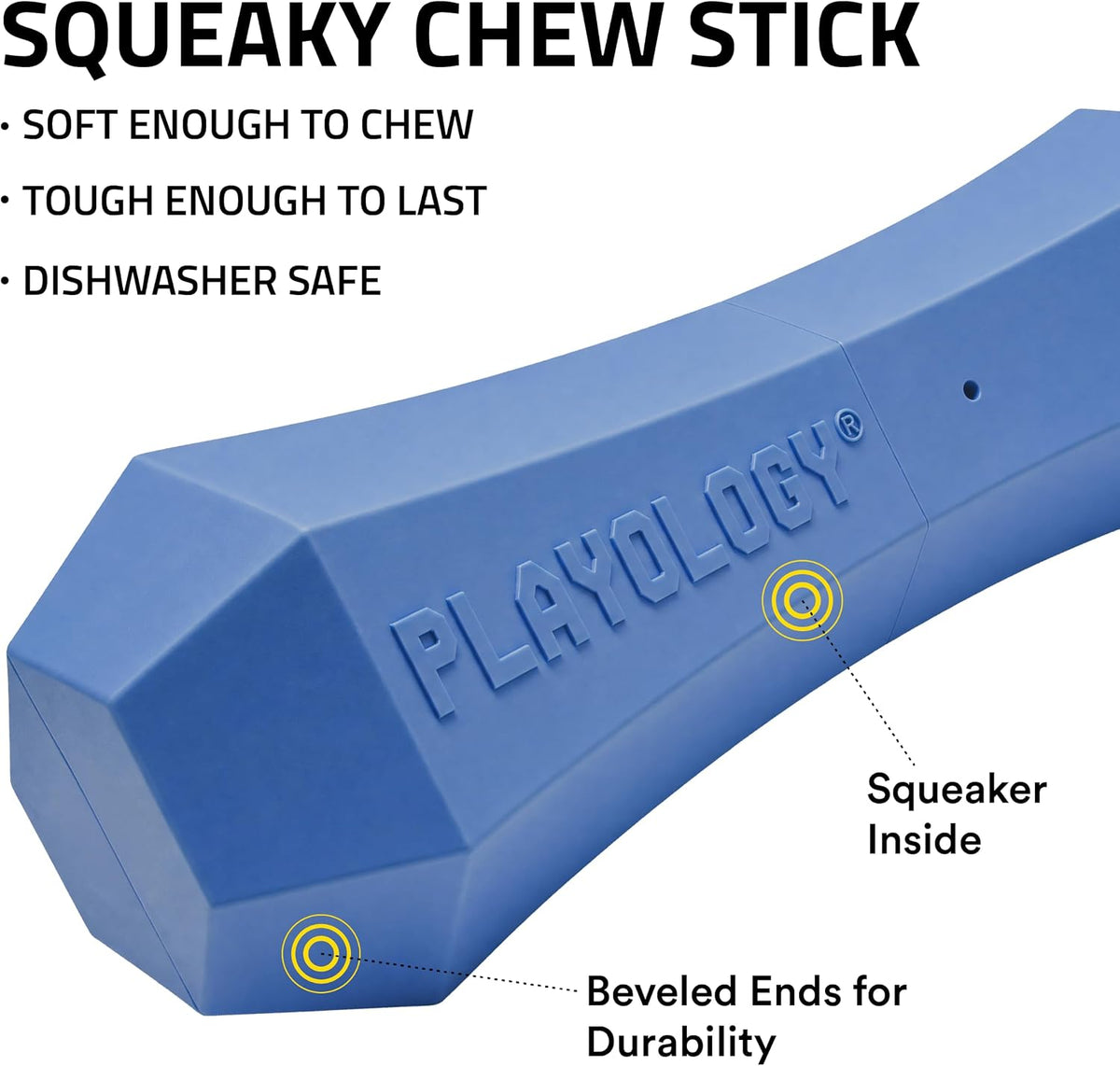 Playology Squeaky Chew Stick Scented Dog Toy - Jumbo / Blueberry - image 2