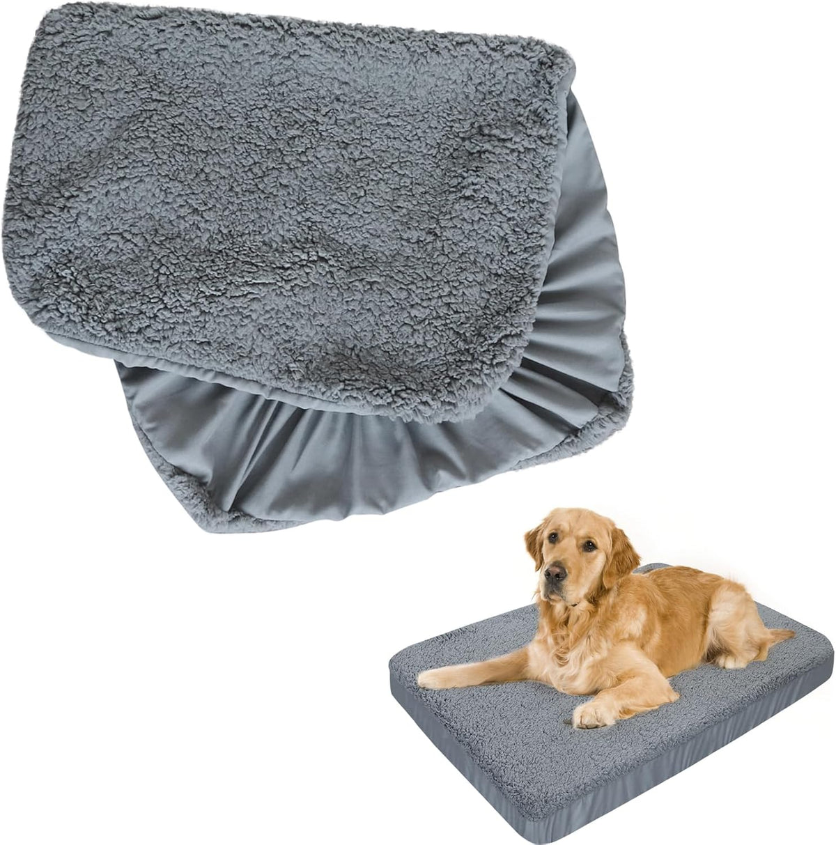 Waterproof Dog Bed Covers Replacement Washable 41 x 29 inch – Essentials for Dogs - Grey / 44 x 54 x 7inch