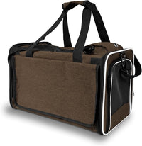 Pet Carrier for Large Cat Soft-Sided Animal Traveling Bag for Medium Cat up to 20lbs / Washable Small Dog Puppy 10 lbs Crate Case with Privacy Curtains for Home Outdoor Travel Mocha Brown