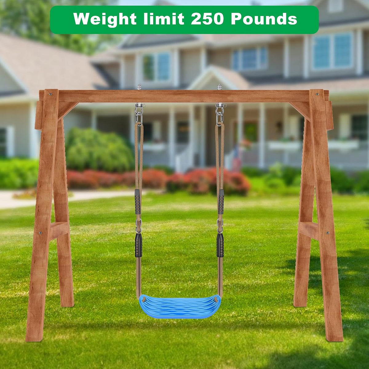 SELEWARE Black High Back Full Bucket Toddler Swing Seat w/Adjustable - Blue U-shape Swing (2 Pack) - image 3
