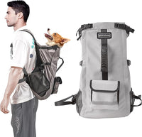 Dog Backpack for Small & Medium Dogs - Adjustable Pet Carrier for Travel & Hiking, Hands-Free Puppy Backpack with Storage Pockets, Breathable Mesh, Reflective Strips & Non-Slip Handle