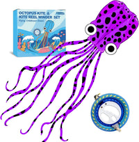 Kaiciuss large octopus soft kite in green, blue and pink - view 2