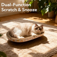 3 Pack Cat Scratcher Bed, Oval Cardboard Cat Scratcher Cat Scratch Pad Board Lounge Couch - image 4