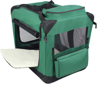 EliteField 3-Door Soft Dog Crate with Bed & Carrying Bag – Essentials for Dogs - Green / 20.0"L x 14.0"W x 14.0"H - image 3