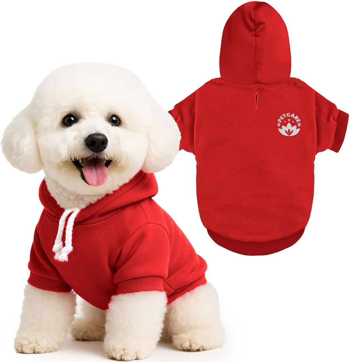 Dog Hoodie Sweaters for Small Medium Dogs Cats Cute Soft Warm Fleece - Red / 3XL(Suggest 28-40 lbs)