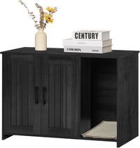 Cat Litter Box Enclosure, with Scratching Mat - Dark Grey / 31.5"L x 19.7"W x 21.7"H