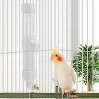 Bird Water Dispenser Parrot Waterer Automatic Bird Water Feeder - Medium / White - image 2