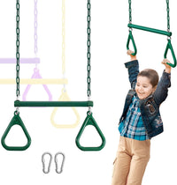 AOBOTE 16.5-inch trapeze swing bar with coated chains and snap hooks - view 2