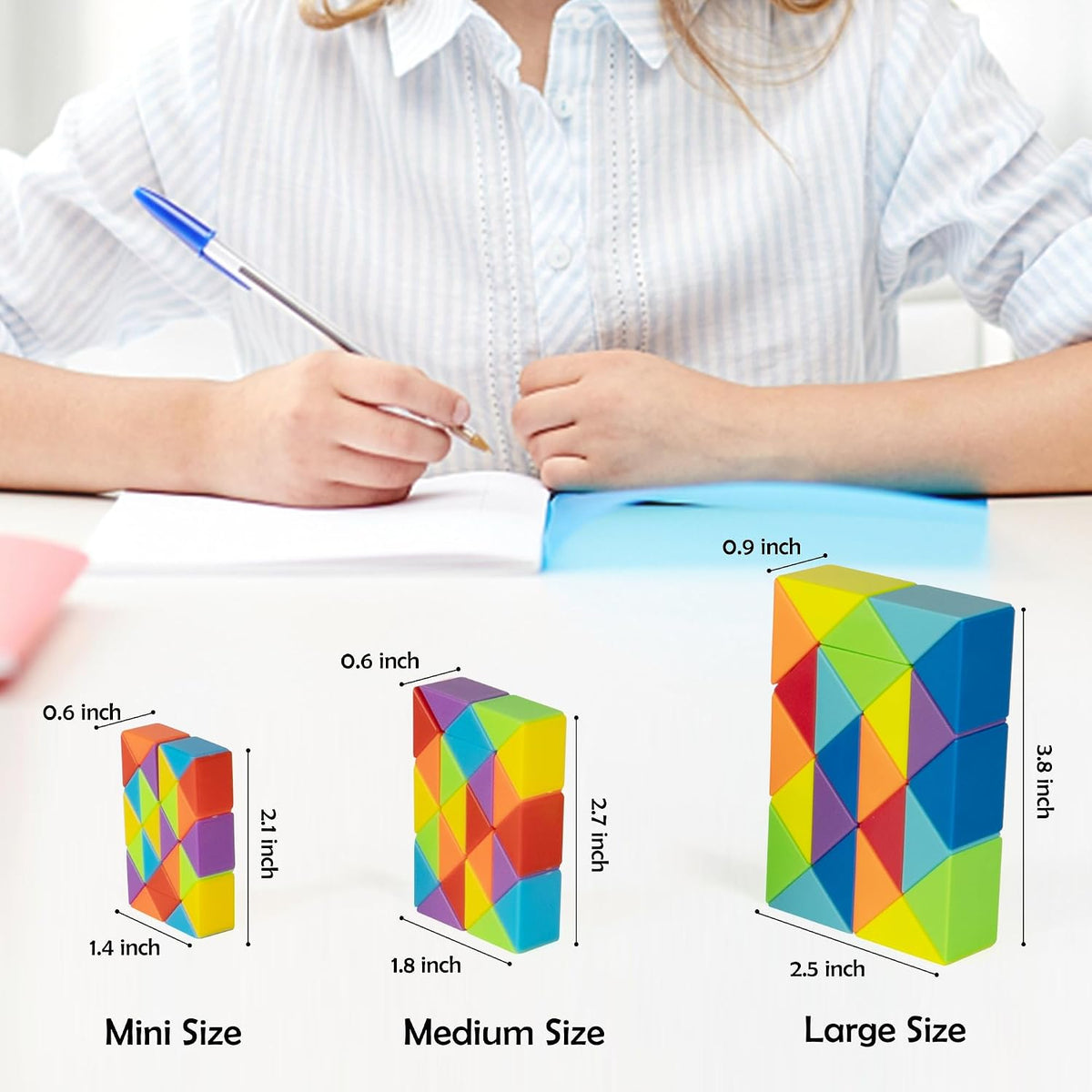 4 Pack Medium Snake Cube, Twist Puzzle Goodie Bags Fillers – Fun for Kids & Family - image 2