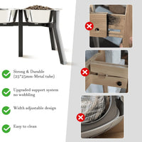 SHAINFUN Adjustable Metal Raised Stand for Large & XL Breeds - Black-M2 / Height: 11", Width: 7-10.6" - image 4