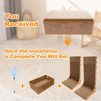 Cat Scratching Post, 3-in1 Cat Scratcher for Indoor Cats - 2pk 22in L-Shape Cat Scratcher with Box - image 2