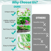 Hamiledyi Aquarium Plastic Plants Aquarium Decor Artificial Fish Tank Plants,Tall Fish Tank Decorations, Extra Large Aquarium Plant 20.4-inch Tall,2PCS
