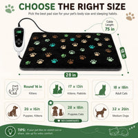Large Dog Heating Pad 36x24 in with Normally Open Function – Essentials for Dogs - Black / 28 x 18 in - image 2