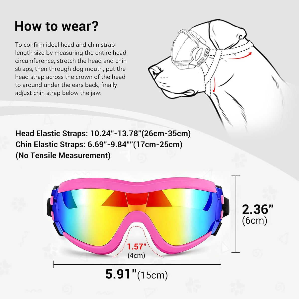 Dog Goggles for Large Breeds - Pink L - image 4