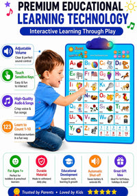 Just Smarty Interactive Alphabet Wall Chart, ABC & 123's, Blue – Fun for Kids & Family - ABCs and 123s - Blue with Light - image 3