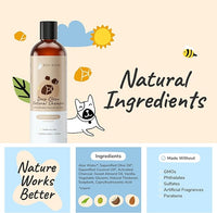 kin+kind Dog Shampoo - Deep Clean, Dirt & Odor Remover w/Activated Charcoal for Dogs, Gentle Formula w/Natural Aloe, Olive Oil & Coconut Oil, Pet Care & Grooming Products, Almond & Vanilla, 12 fl oz