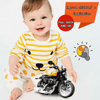 CYYSFIVQZ black 1:14 die cast pull back toy motorcycle with lights and sounds - view 12