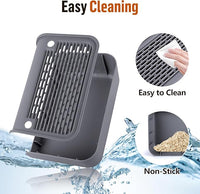 Cat Litter Box Step, Cat Litter Box Ramp Mat with Filter Function for Self-Cleaning Cat Litter Box, Easy to Clean, Cat Pedal Step Stool Ideal for Kitten & Elderly Cats (Dark Grey)