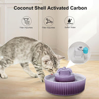 Upgrade 2.2L/78oz Ceramic Pet Fountain - 2.1L Purple - image 2