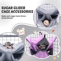 LYART Sugar Glider Pouch Hammock Bed Bedding - 1.Grey - image 3