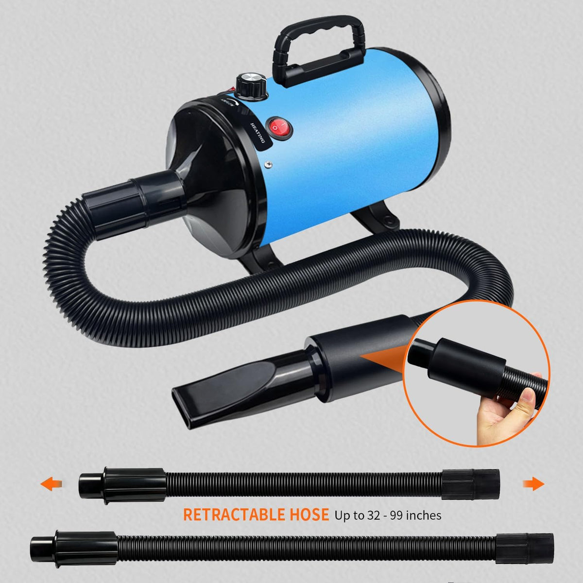 Dog Dryer for Pet Grooming, High-Velocity Force Blow Dryer – Essentials for Dogs - Blue - image 2