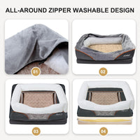 Medium Memory Foam Dog Bed Orthopedic Dog Bed & Sofa with Removable - XXLarge-47'' x 33'' - image 4