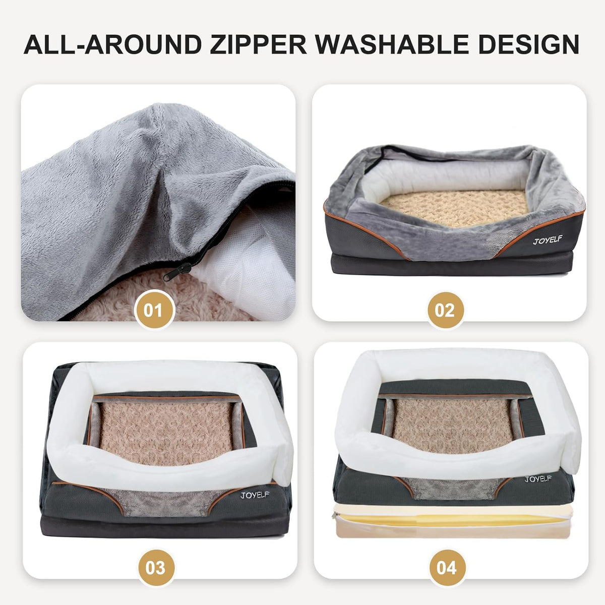 Medium Memory Foam Dog Bed Orthopedic Dog Bed & Sofa with Removable - XXLarge-47'' x 33'' - image 4