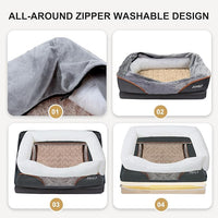 JOYELF Memory Foam Dog Bed Small Orthopedic Dog Bed & Sofa with Removable Washable Cover and Squeaker Toy as Gift