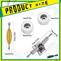 Zhehao fingerboard wheels and trucks set with four bearing wheels, two alloy trucks and two screwdri - view 11