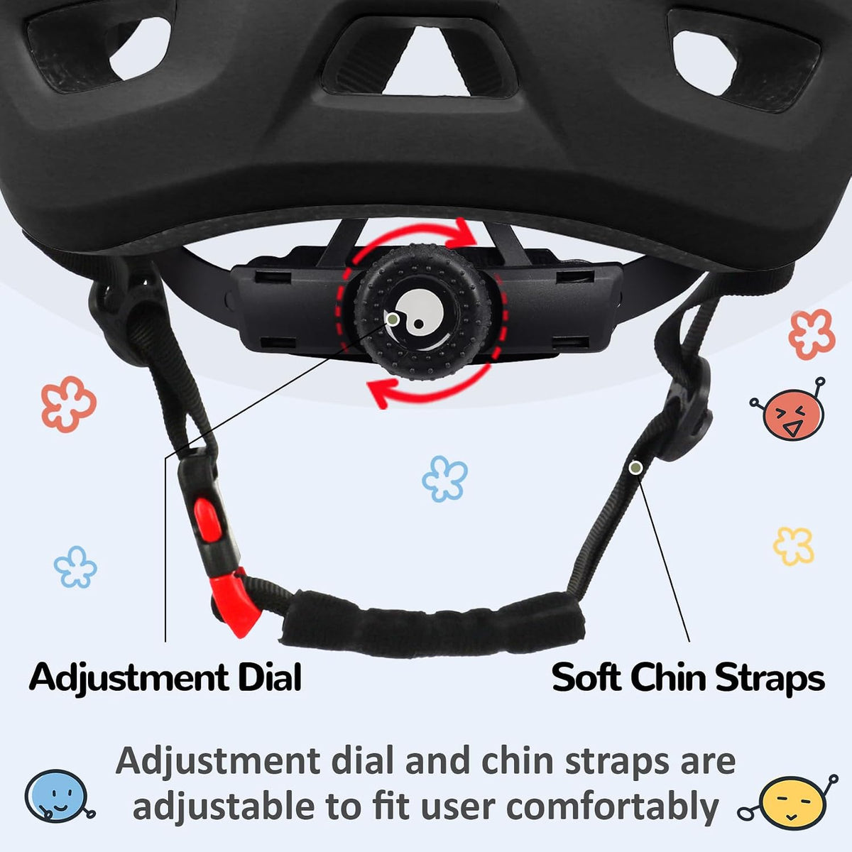 OUWOER toddler and kids bike helmet with vents and adjustable dial - view 21