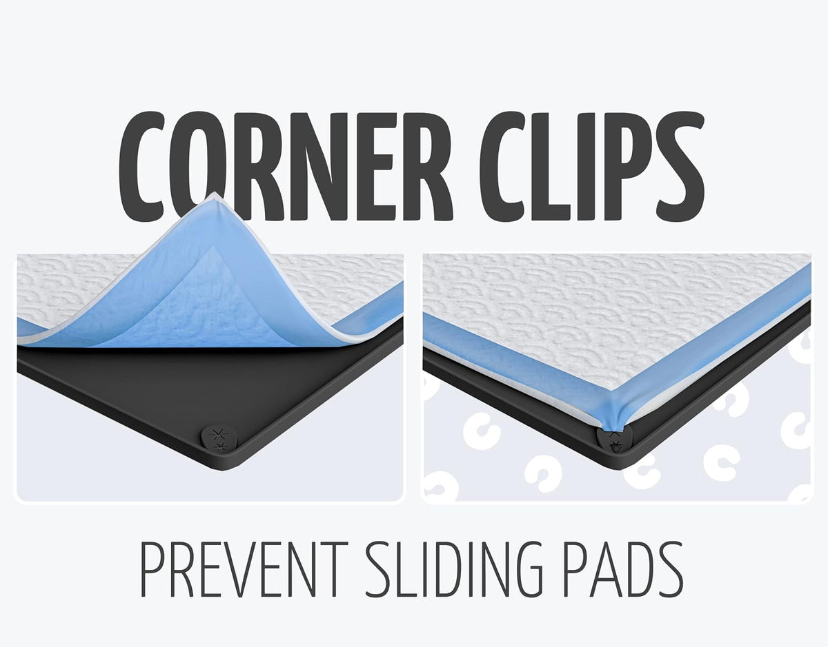 Dog Pee Pad Holder Tray Fits for 30” x 23” Pee Pads - 30 x 23 Inches / Black - image 3