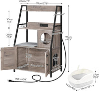 HOOBRO Litter Box Enclosure with 2 Storage Shelves - Greige - image 4