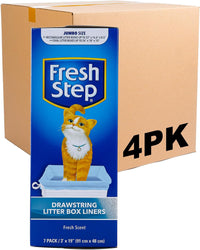 Fresh Step Drawstring Cat Litter Box Liners, Scented - Fresh Scent / 7 Count (Pack of 4) / Jumbo