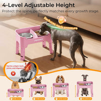 URPOWER Elevated Dog Bowls - Pink / Small - image 3