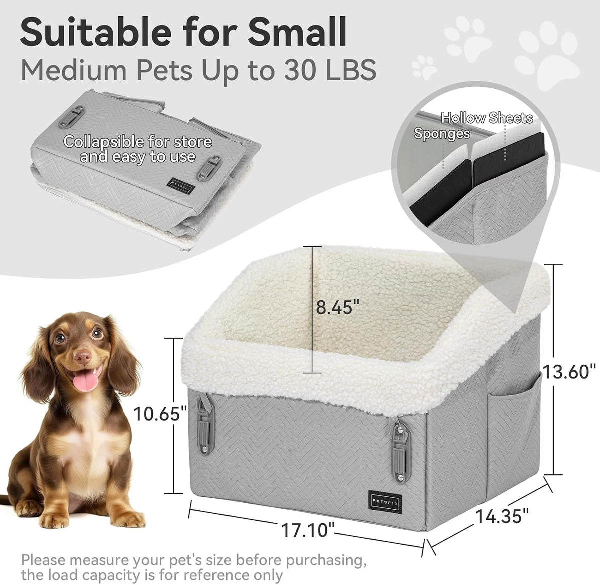 PETSFIT Small Dog Car Seat - Grey - image 4