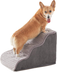 Dog Stairs for Small Dogs 15.7'' H, 3-Step High Density Foam – Essentials for Dogs - Grey / 3 / Standard 3 Step-15.7"H