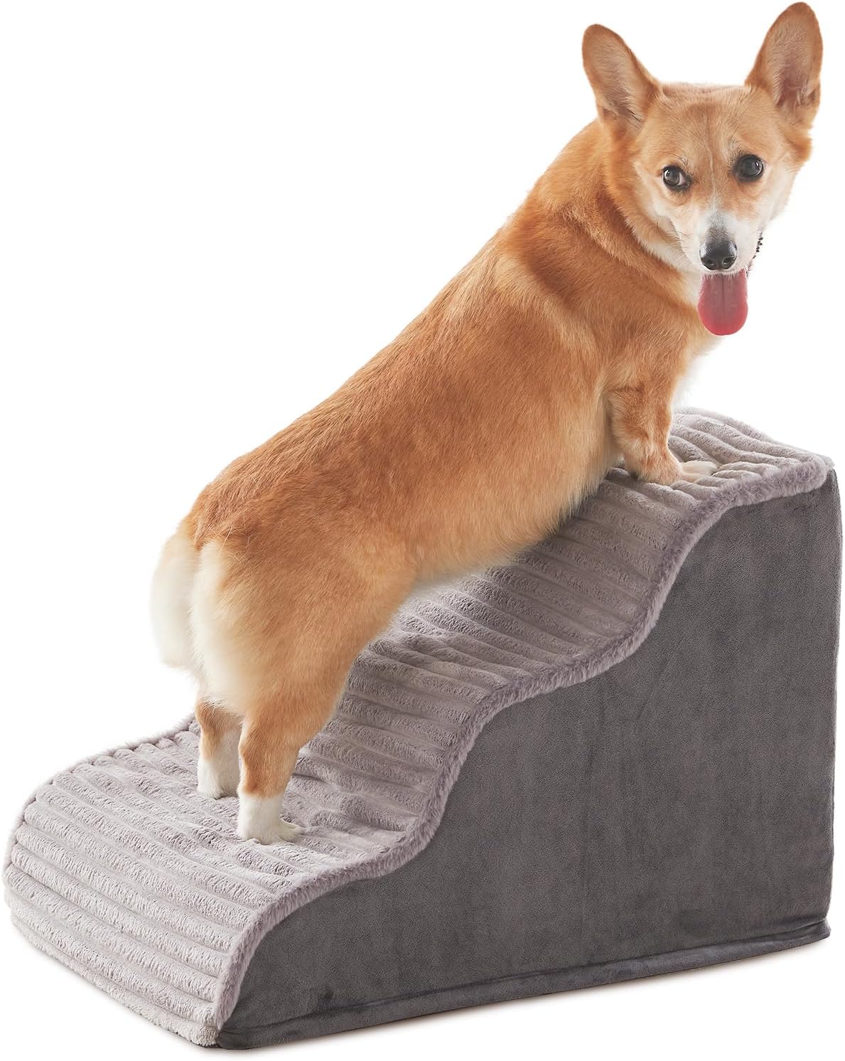 Dog Stairs for Small Dogs 15.7'' H, 3-Step High Density Foam – Essentials for Dogs - Grey / 3 / Standard 3 Step-15.7"H