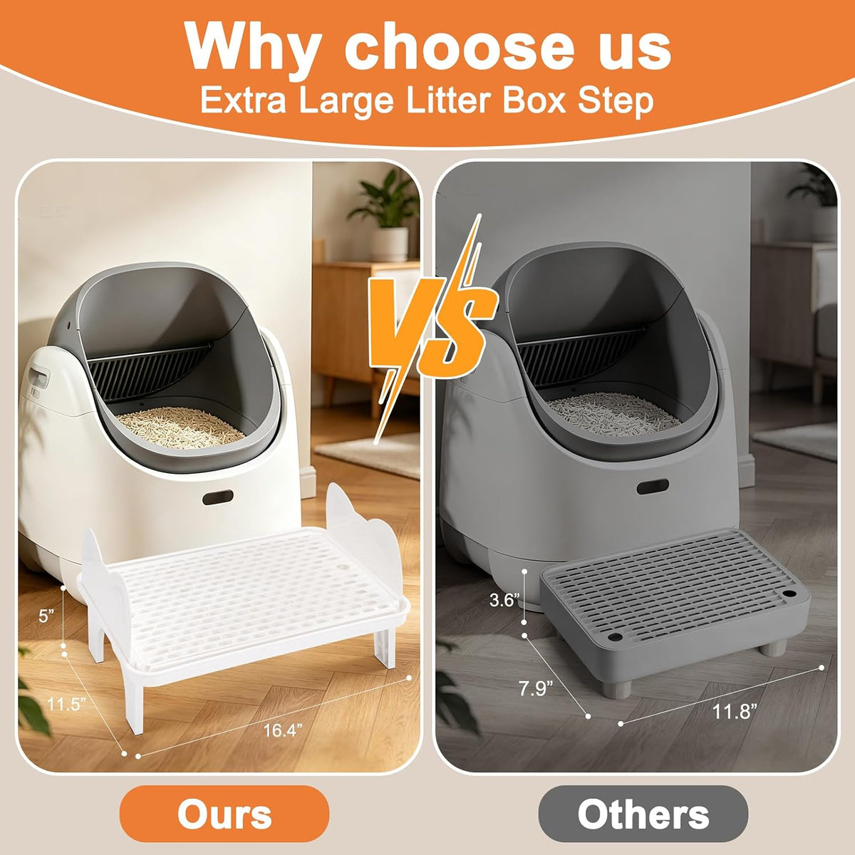 Uross Cat Litter Box Step - White / 1 - image 2