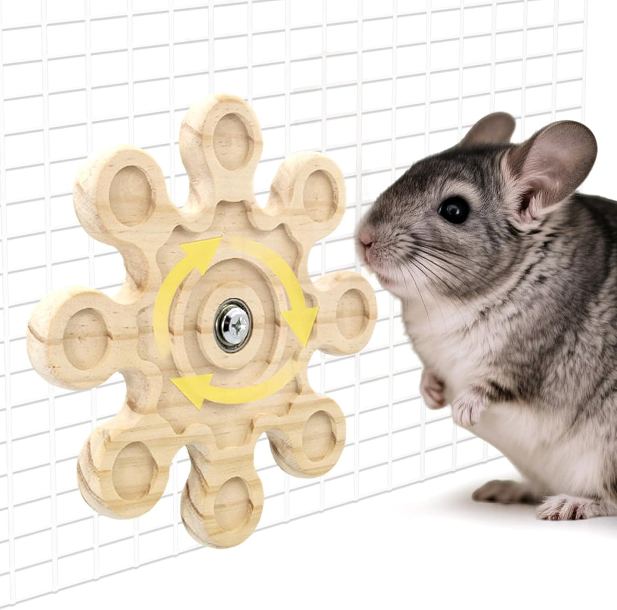 2Pcs Rotating Chinchilla Chew Toys - 1pc / Small