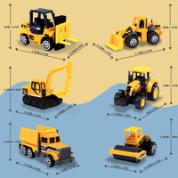 Oriate set of 6 diecast construction vehicles including excavator and bulldozer - view 10